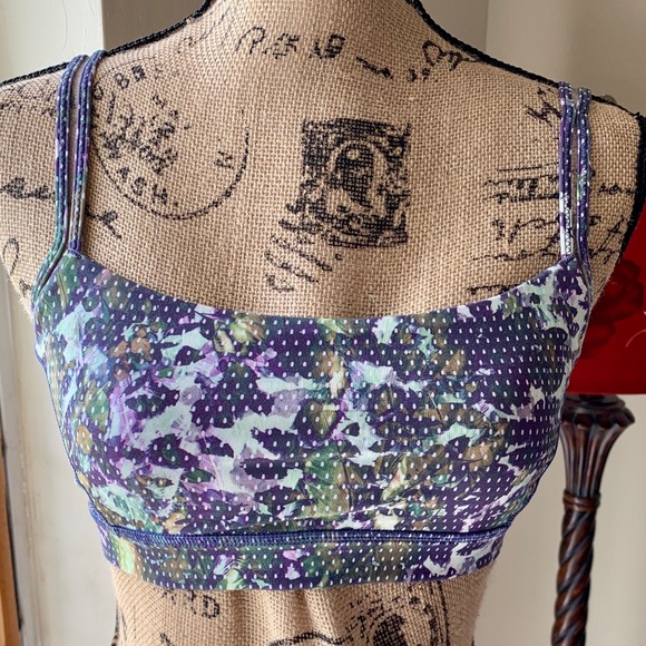 Lululemon Straight Up Bra Floral White Sports Bra - Picture 2 of 7